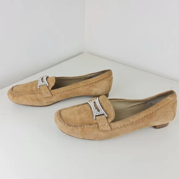 Franco Sarto Shoes Womens 9.5M Loafer Flat Suede Slip On - Picture 1 of 11